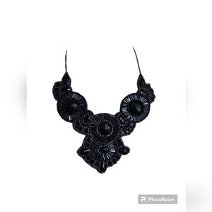 Beaded Black Necklce 19"